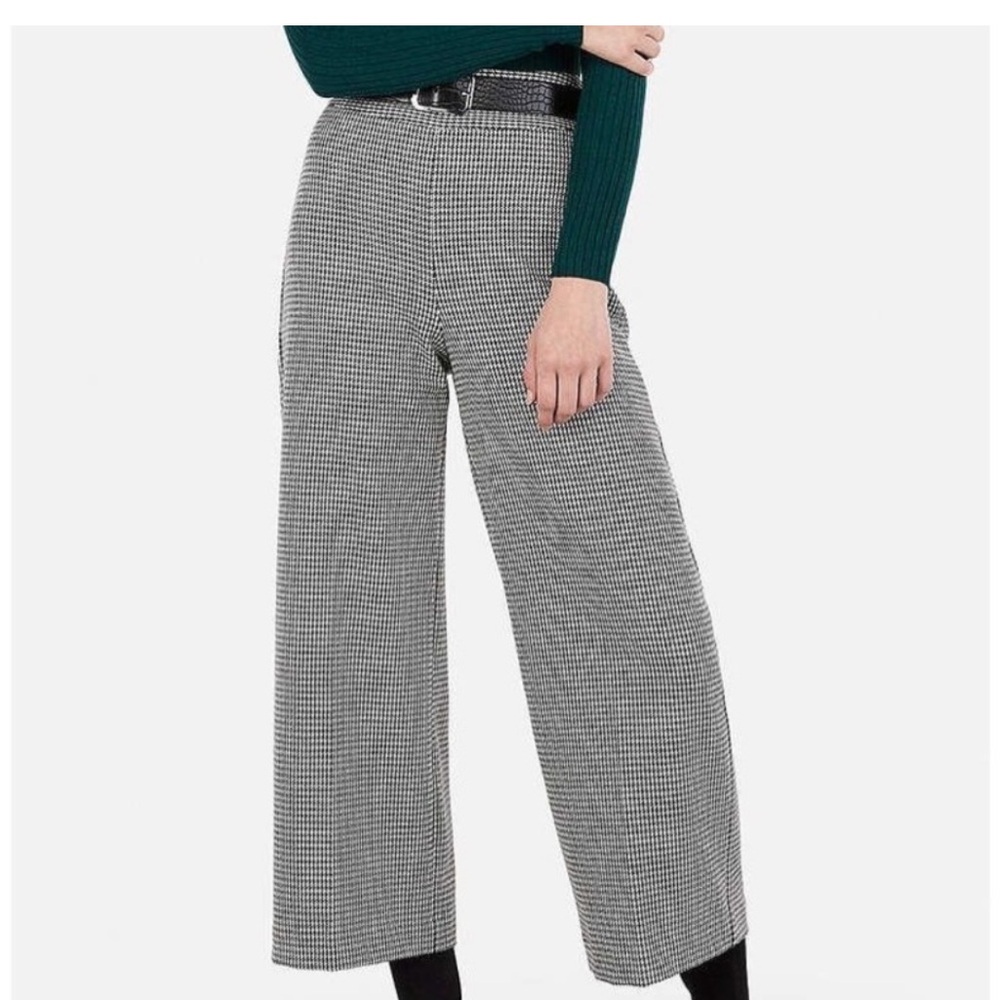 Express High Waisted Houndstooth Culotte Pants Size 2 R